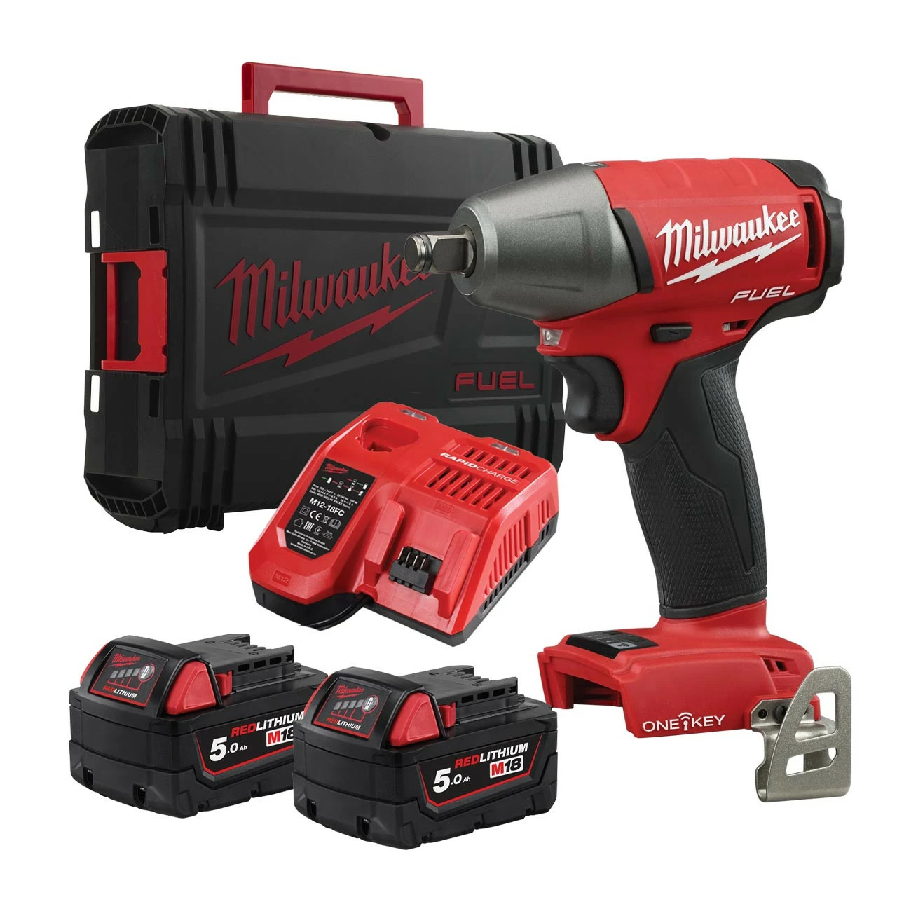 Wholesale π Milwaukee M18 ONEIWF12-502X Fuel 18V One-Key Compact 1/2" Impact π§ Wrench With 2x 5.0Ah Batteries π₯°