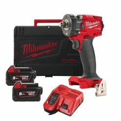 Best Pirce 🎉 Milwaukee M18FIW2F38 M18 Fuel 3/8" Compact Impact 🔧 Wrench With 2x 5.0Ah Batteries 💯
