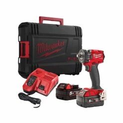 Promo 🔥 Milwaukee M18 FIW2F12-502X 18V 1/2" Impact 🔧 Wrench With Friction Ring With 2x 5.0Ah Batteries ✨