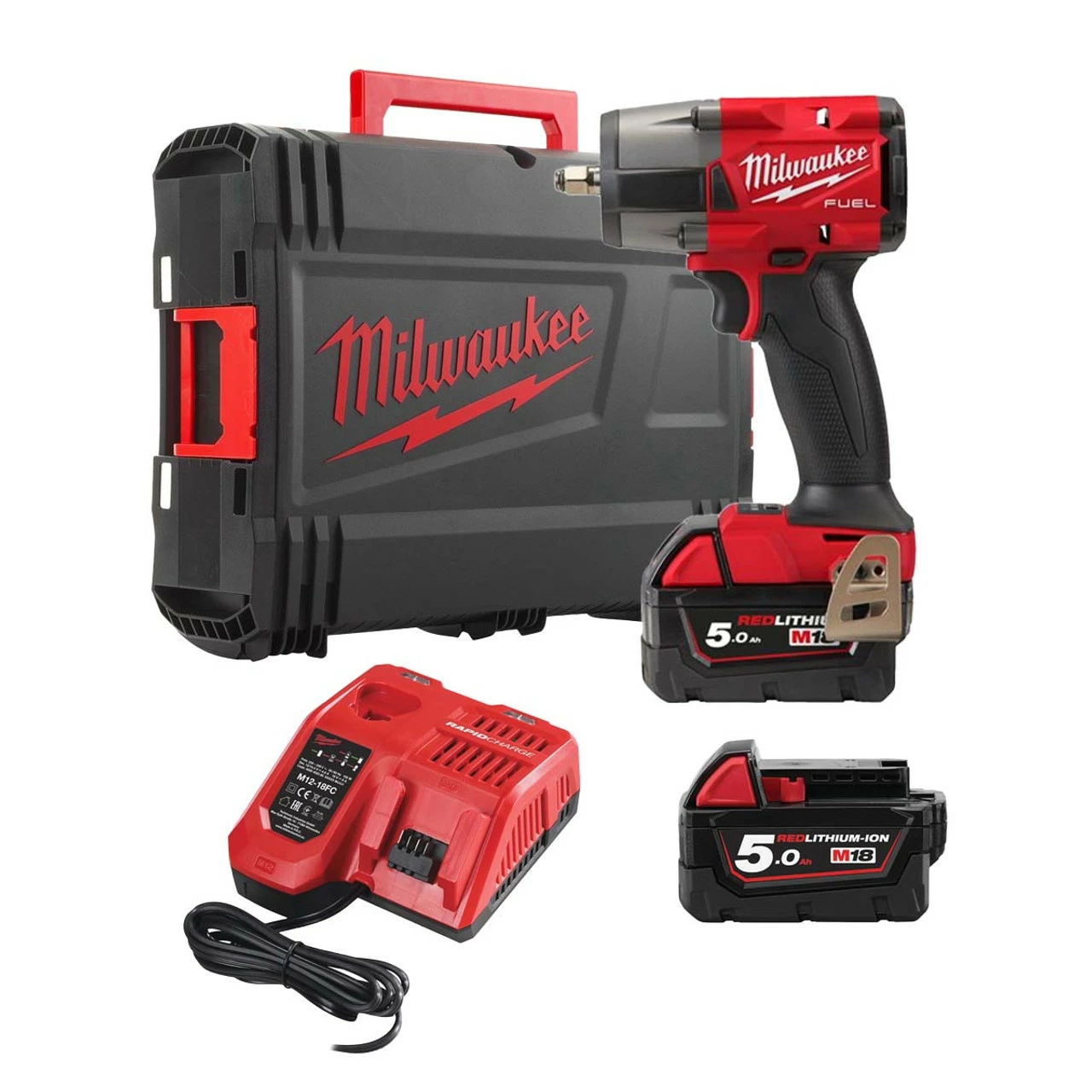 Hot Sale ๐ฅฐ Milwaukee M18 FMTIW2F38-502X Fuel 3/8" Mid Torque Impact ๐ง Wrench With 2x 5.0Ah Batteries ๐