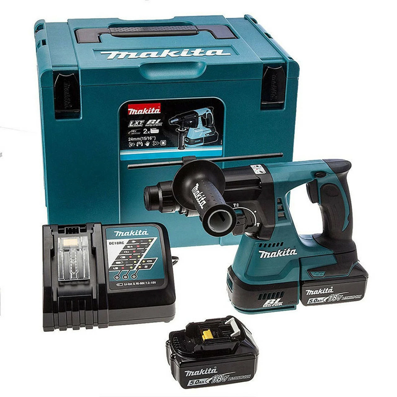 Cheapest β€οΈ Makita DHR242RTJ 18V LXT 24mm SDS+ Plus Brushless Rotary π¨ Hammer Drill With 2x 5.0Ah Batteries βοΈ