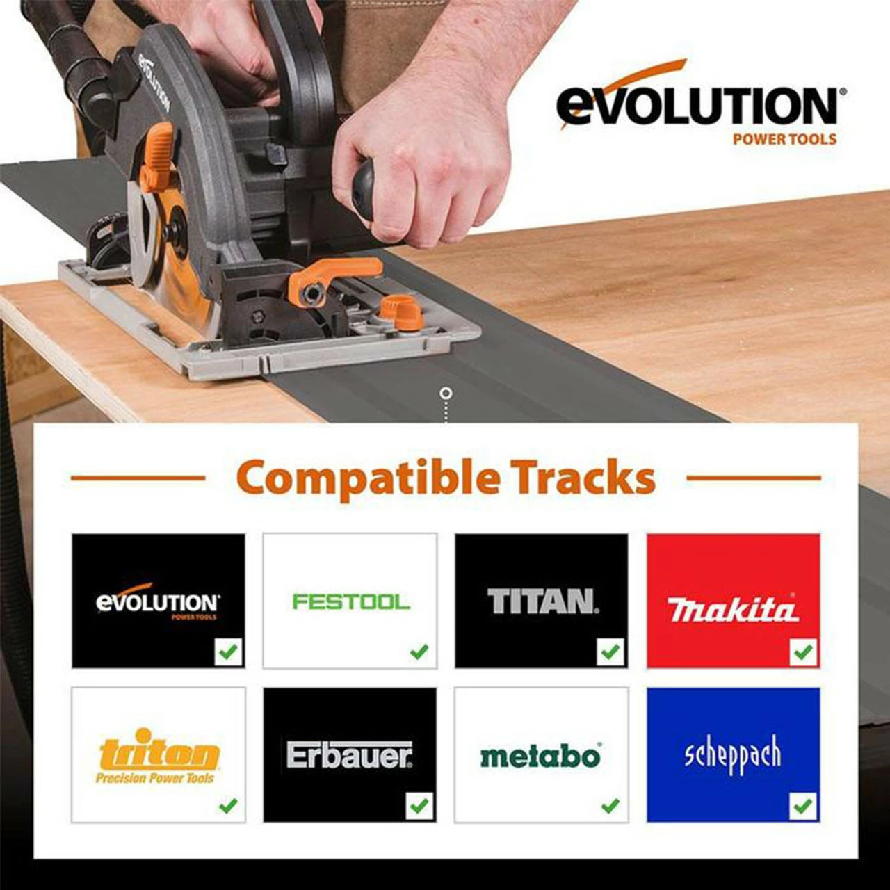 New 🤩 Evolution R185CCSX 185mm Circular Saw & Track 1600W 240V 😍 - Image 3