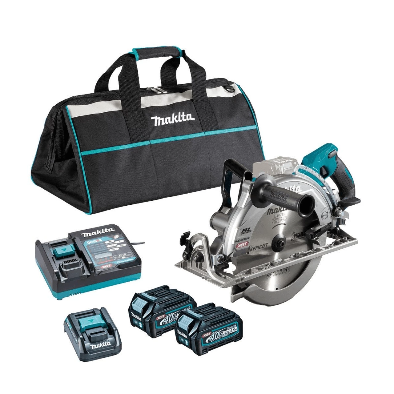 Buy π₯ Makita RS002GD201 40V Max XGT Brushless Rear Handle 260mm Circular Saw With 2x 2.5Ah Batteries π