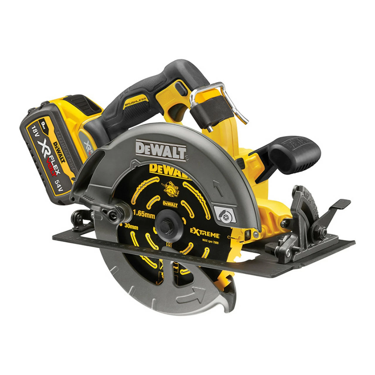 Deals โจ DeWalt DCS578X2-GB 54V XR Flexvolt 190mm Brushless Circular Saw With 2x 9Ah Batteries ๐ - Image 2